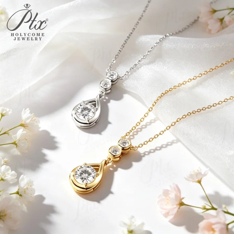 0.5-3ct Round Moissanite Necklace — view 3