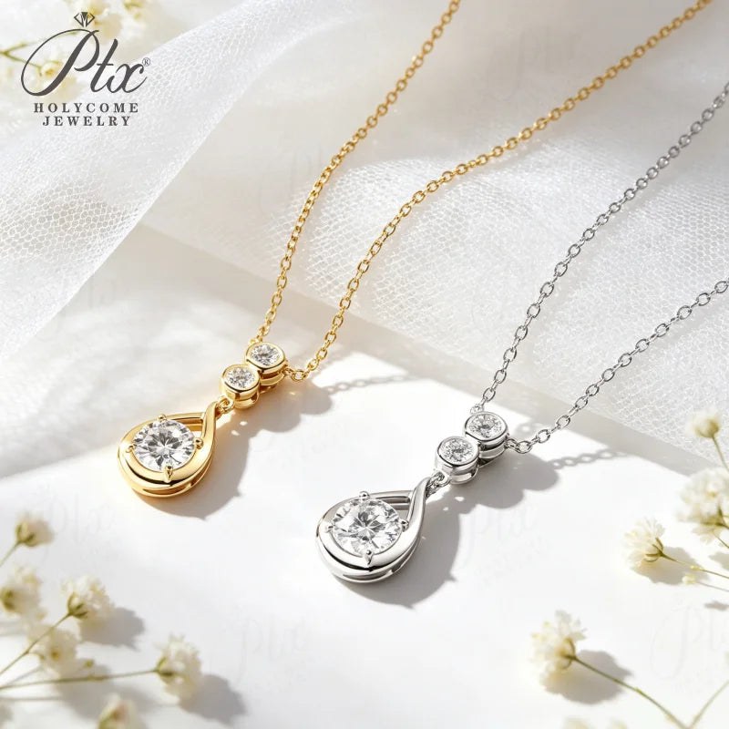 0.5-3ct Round Moissanite Necklace — view 4