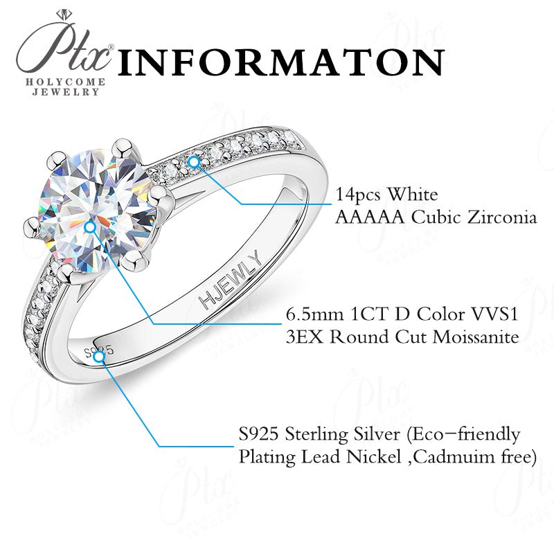0.9ct Moissanite Ring — view 3