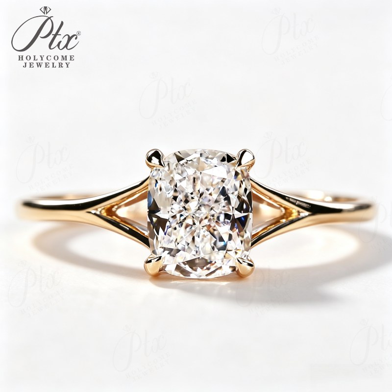 1-3ct Cushion Lab-Grown Diamond Ring