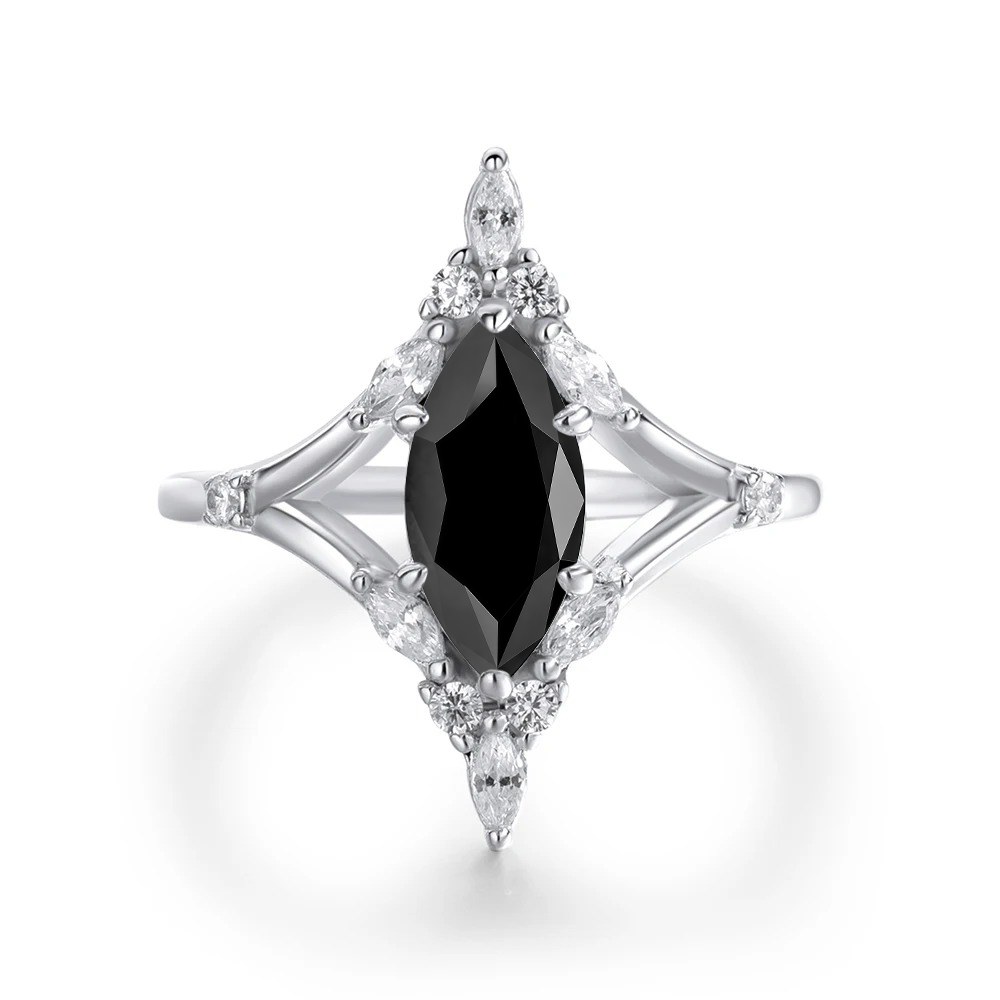 1-3ct Marquise Moissanite Ring — view 2