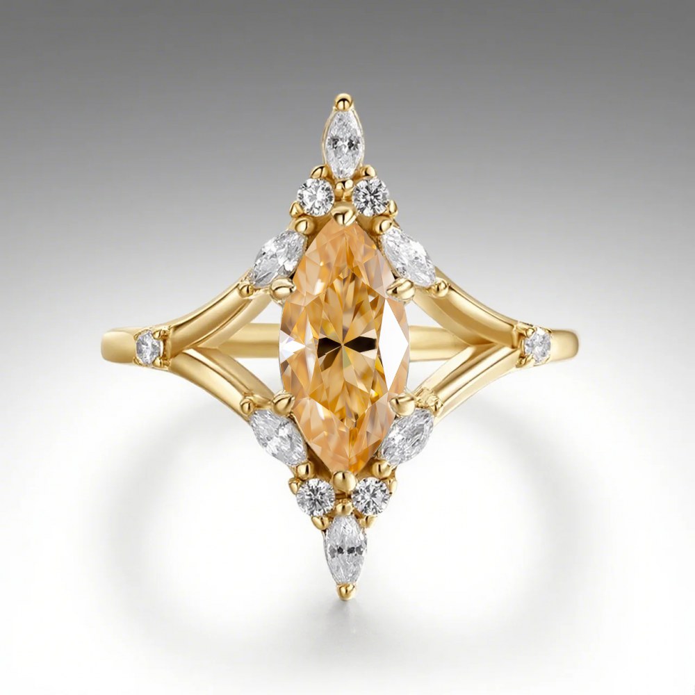 1-3ct Marquise Moissanite Ring — view 3
