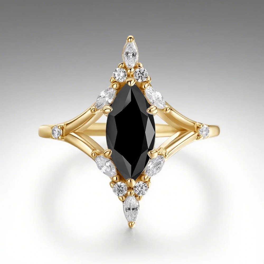 1-3ct Marquise Moissanite Ring — view 4