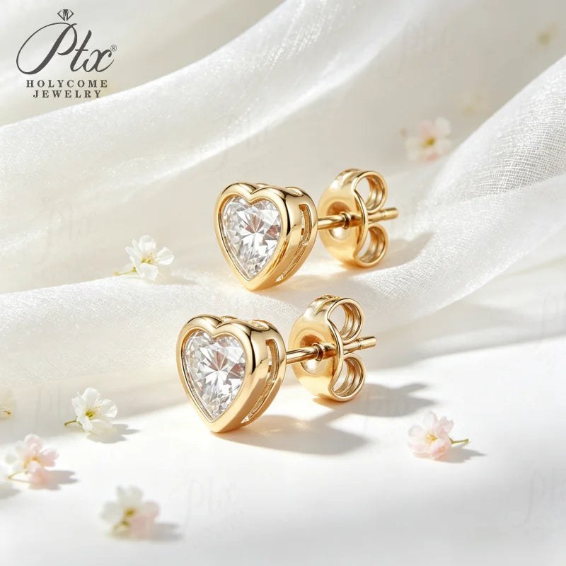 1-4ct Heart Moissanite Earrings — view 3
