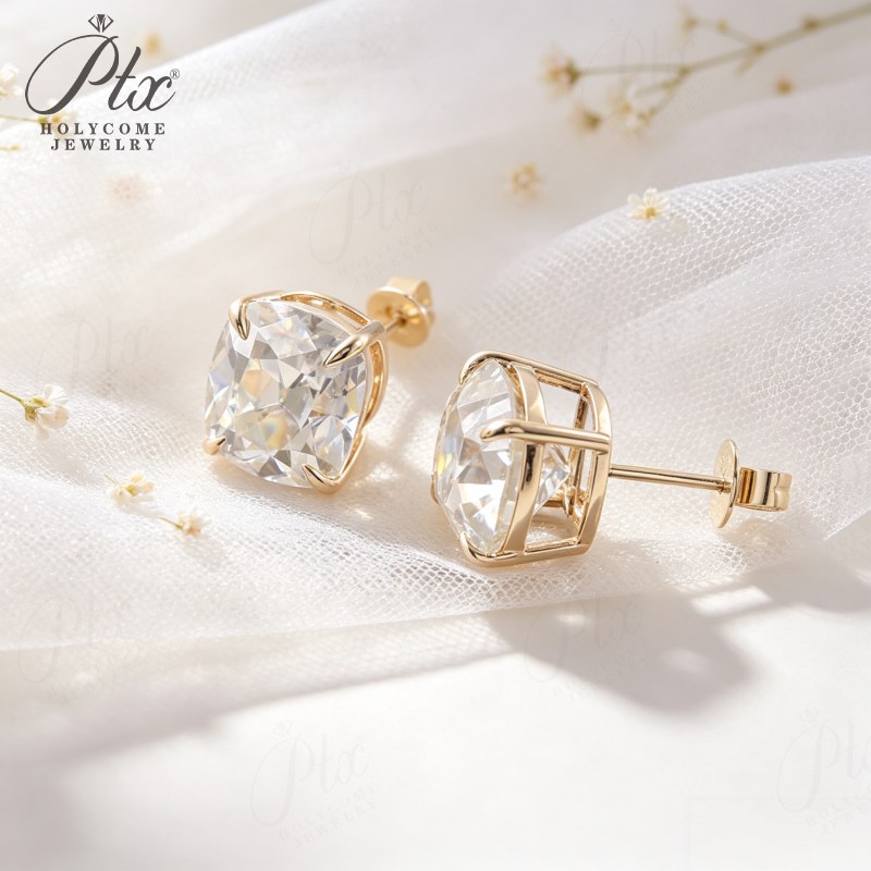 1ct Cushion Lab-Grown Diamond Earrings — view 2