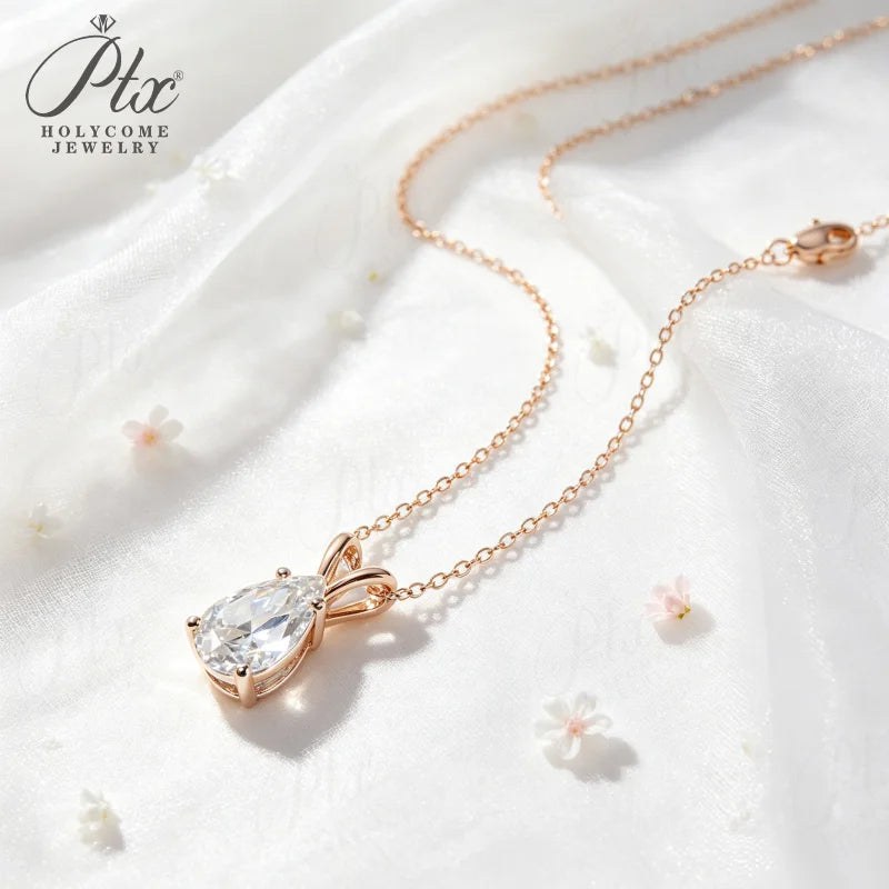 2-5ct Pear Moissanite Necklace — view 3