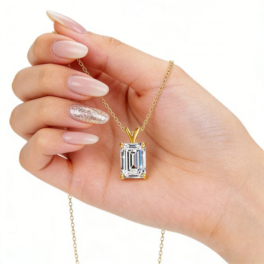2ct Adjustable Moissanite Pendant Necklace