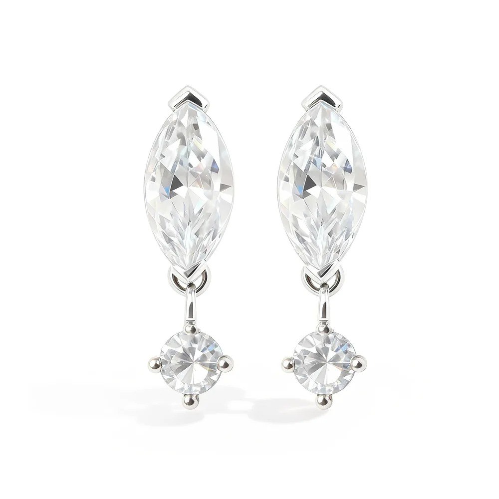 2ct Marquise Moissanite Earrings — view 2