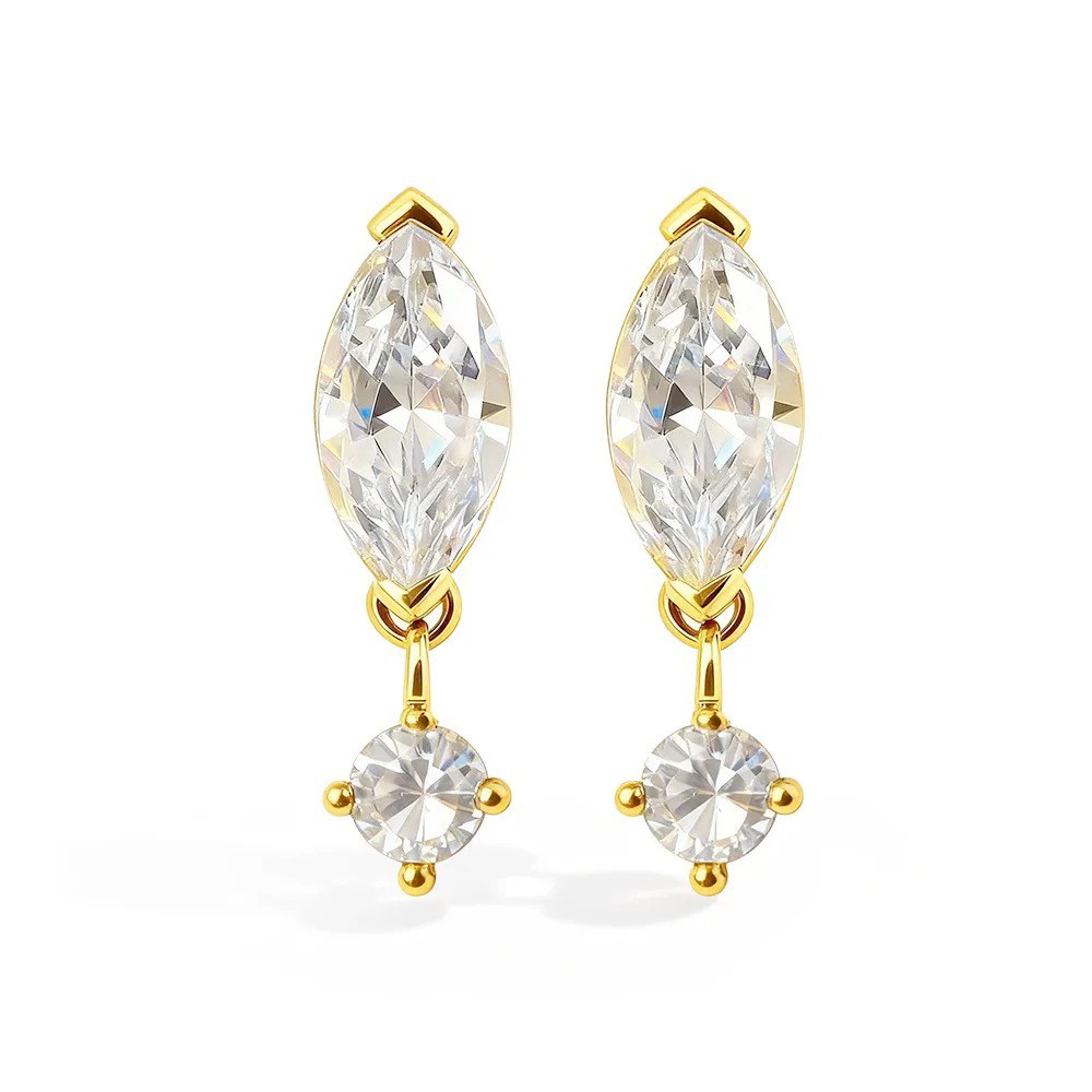 2ct Marquise Moissanite Earrings — view 3
