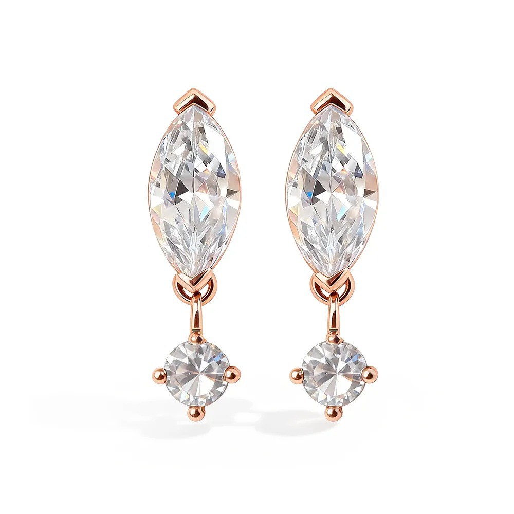 2ct Marquise Moissanite Earrings — view 4