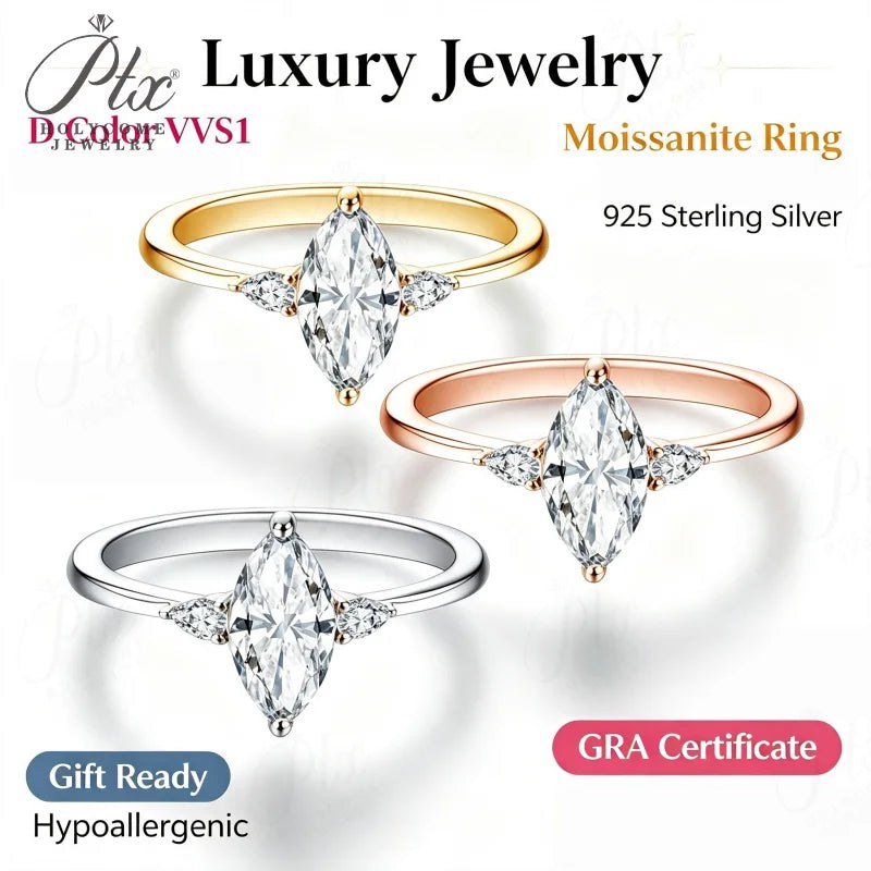 2ct Marquise Moissanite Ring in 10K Gold — view 2