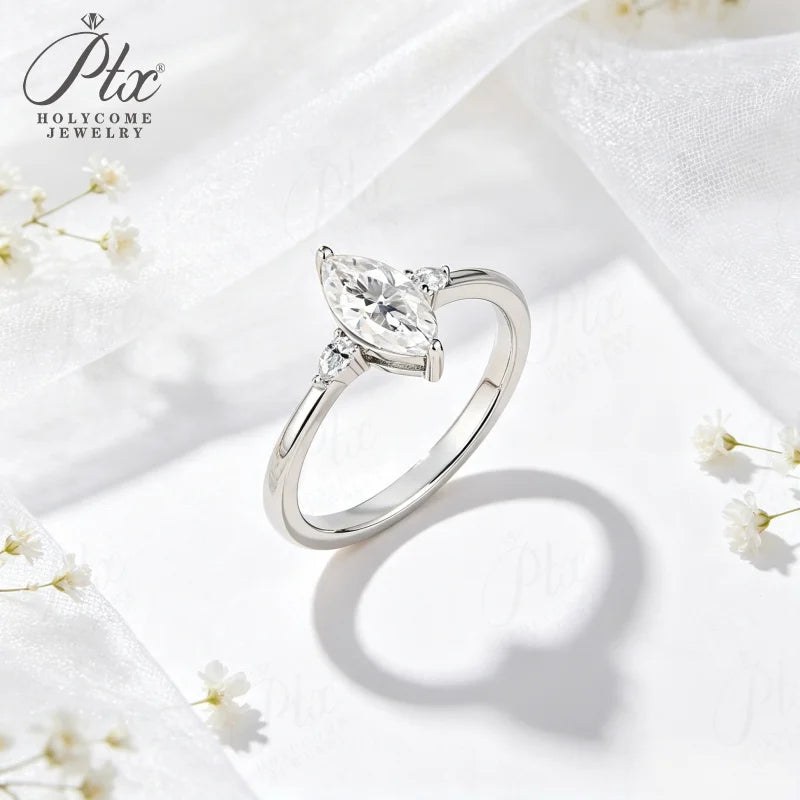 2ct Marquise Moissanite Ring in 10K Gold — view 3