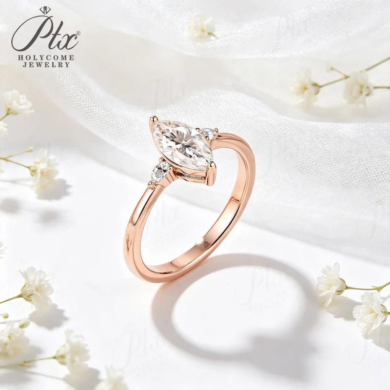 2ct Marquise Moissanite Ring in 10K Gold — view 4