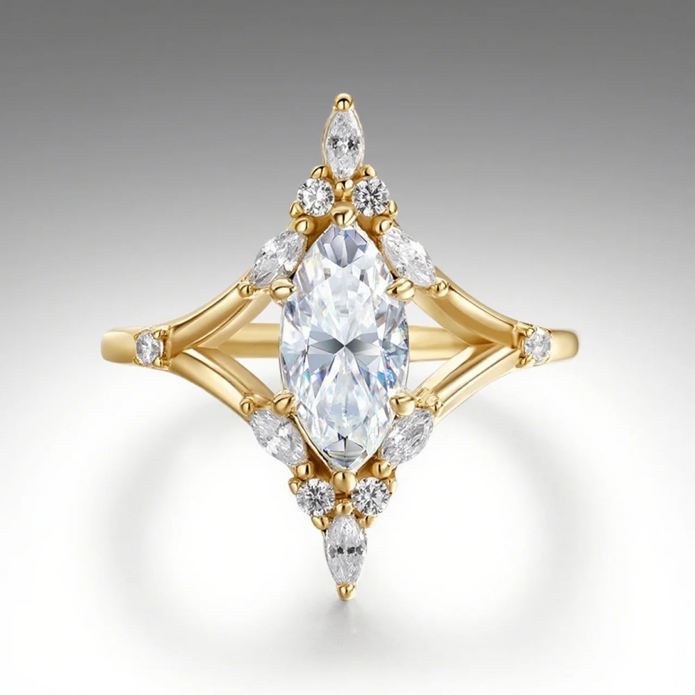 2ct Marquise Moissanite Ring