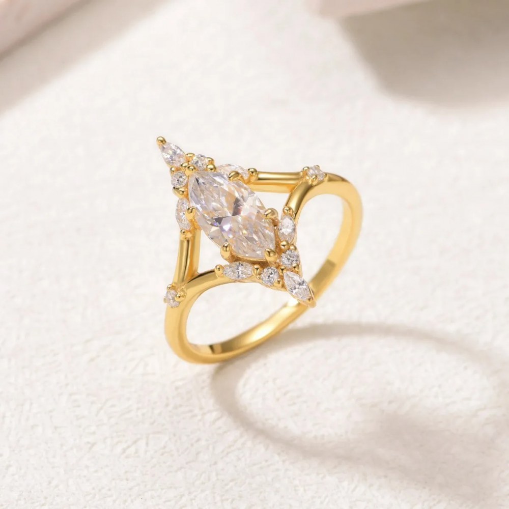 2ct Marquise Moissanite Ring — view 4