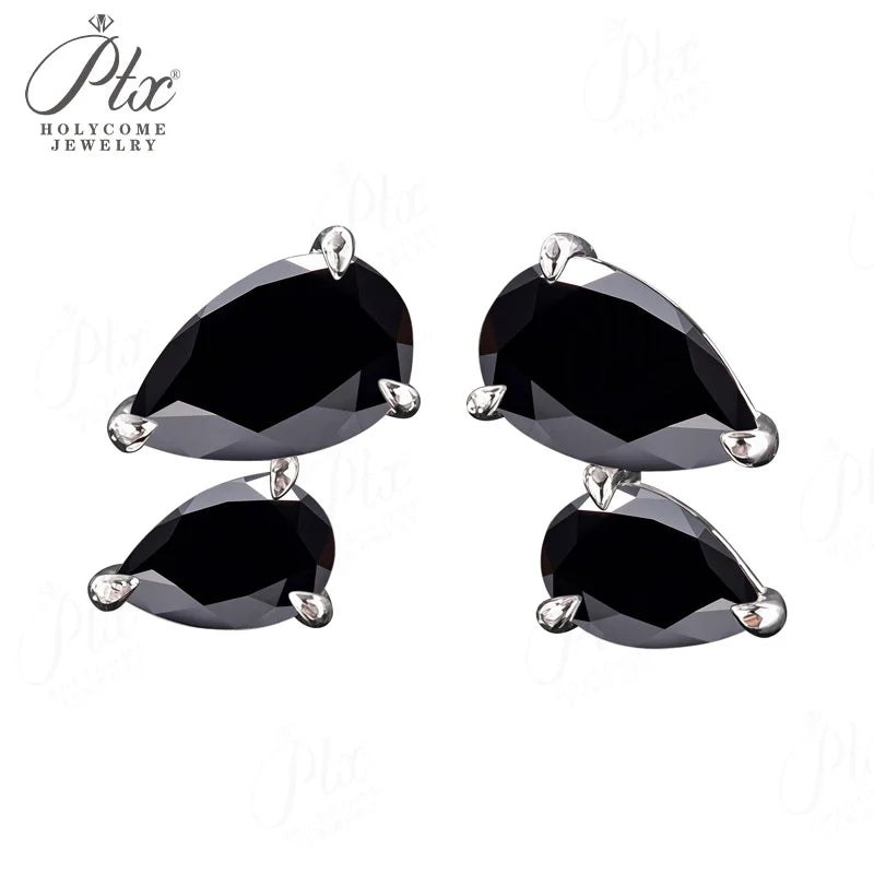 3ct Pear Moissanite Earrings in 925 Silver — view 4