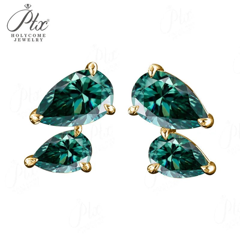 3ct Pear Moissanite Earrings — view 2