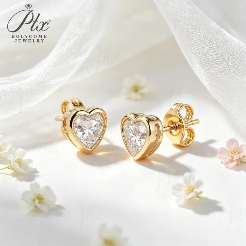 5ct Heart Moissanite Earrings — view 4