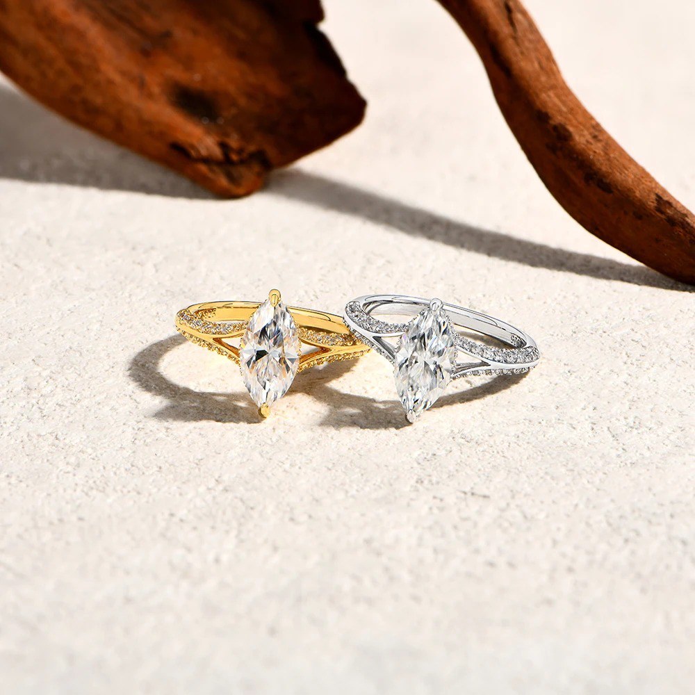 5ct Marquise Moissanite Ring — view 3
