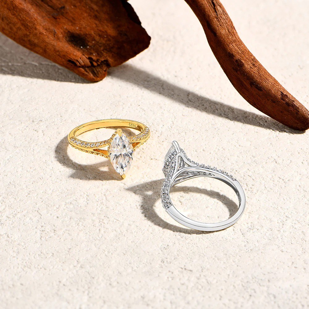 5ct Marquise Moissanite Ring — view 4