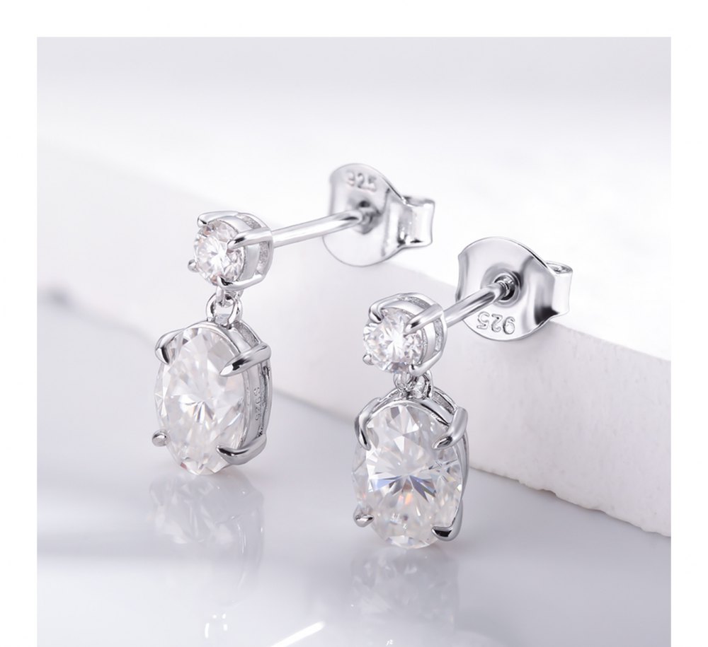 D-Color Moissanite Earrings MC018 — view 2
