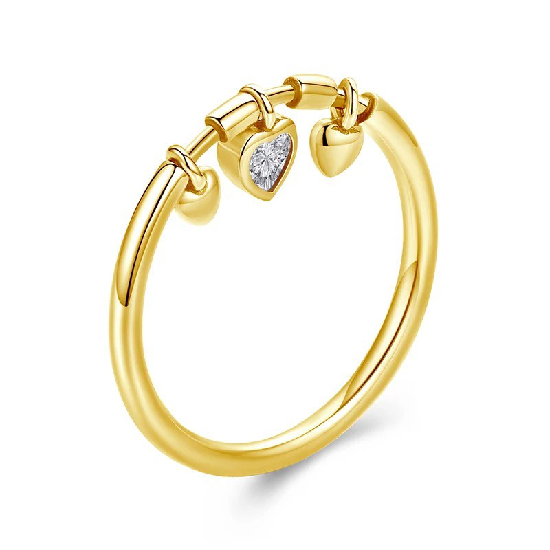 Heart Cubic Zirconia Ring — view 2