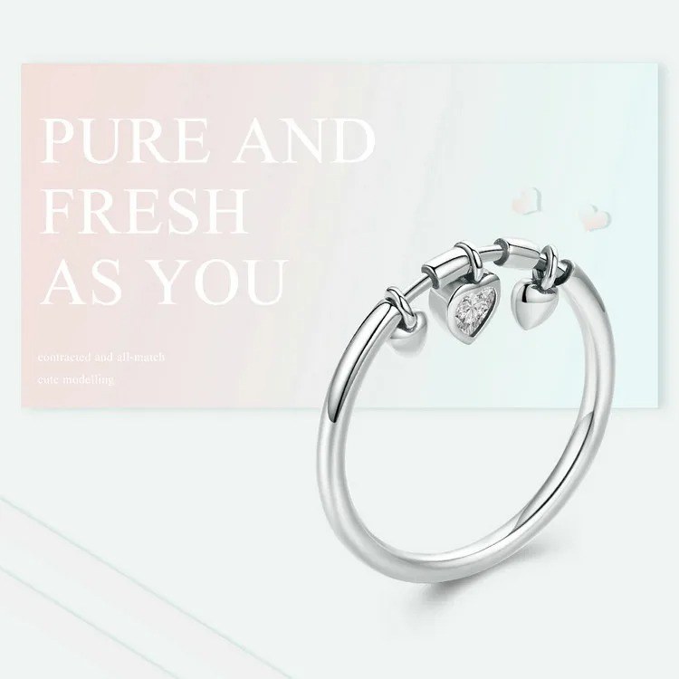 Heart Cubic Zirconia Ring — view 3
