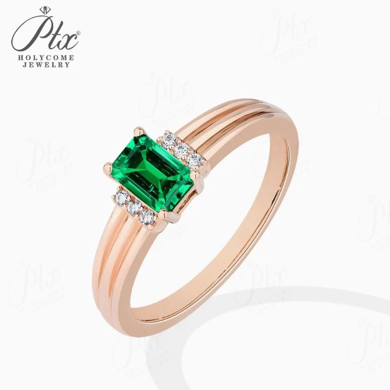 Lab-Grown Colombian Emerald Ring — view 2
