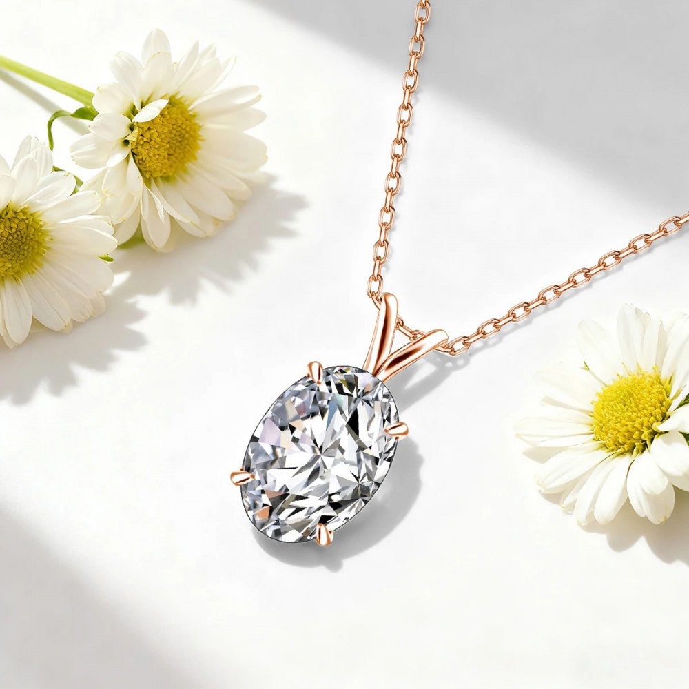Lab-Grown Padparadscha Pendant Necklace — view 2