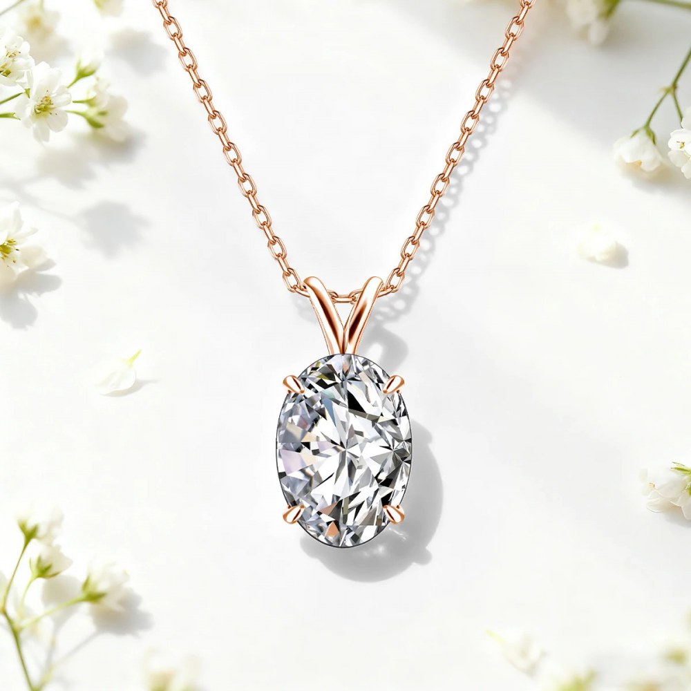 Lab-Grown Padparadscha Pendant Necklace — view 3