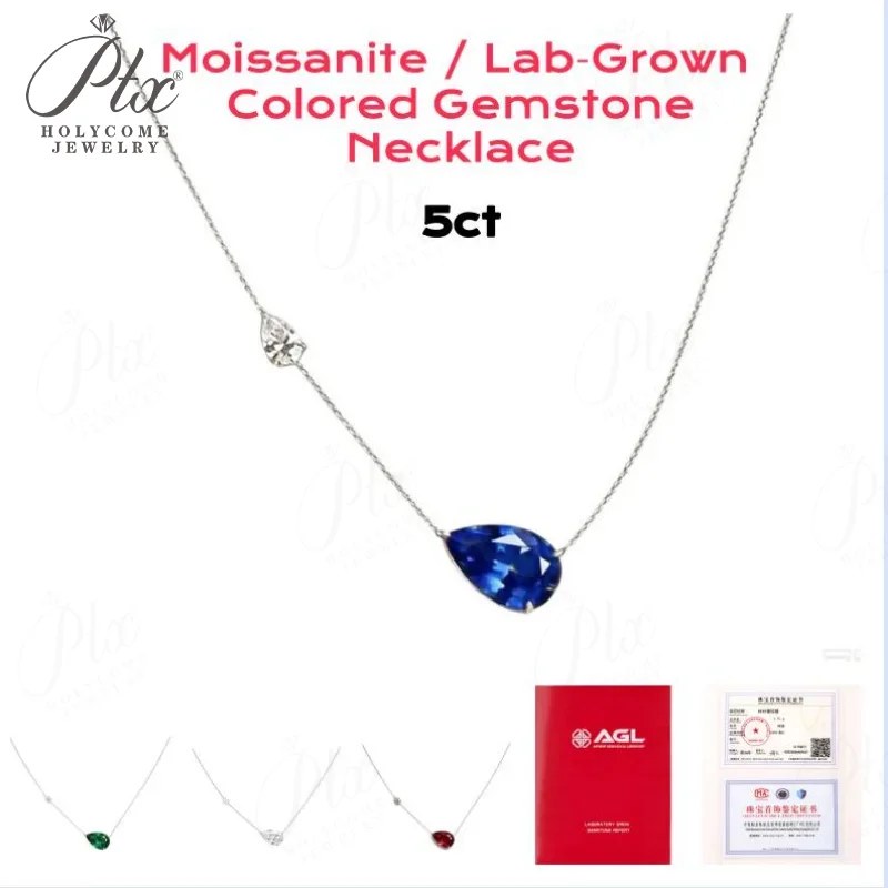 Lab-Grown Sapphire Pendant Necklace