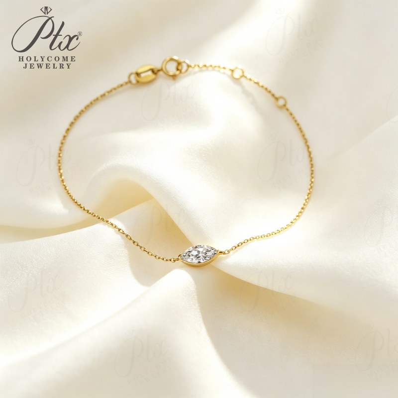 Marquise Lab-Grown Diamond Necklace — view 2