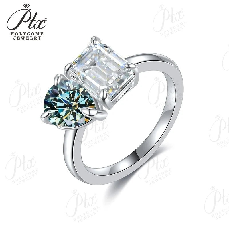 Moissanite Ring in 925 Silver — view 2