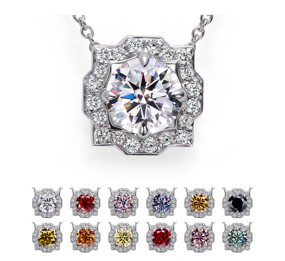 Multi-Colored Moissanite Necklace MB003