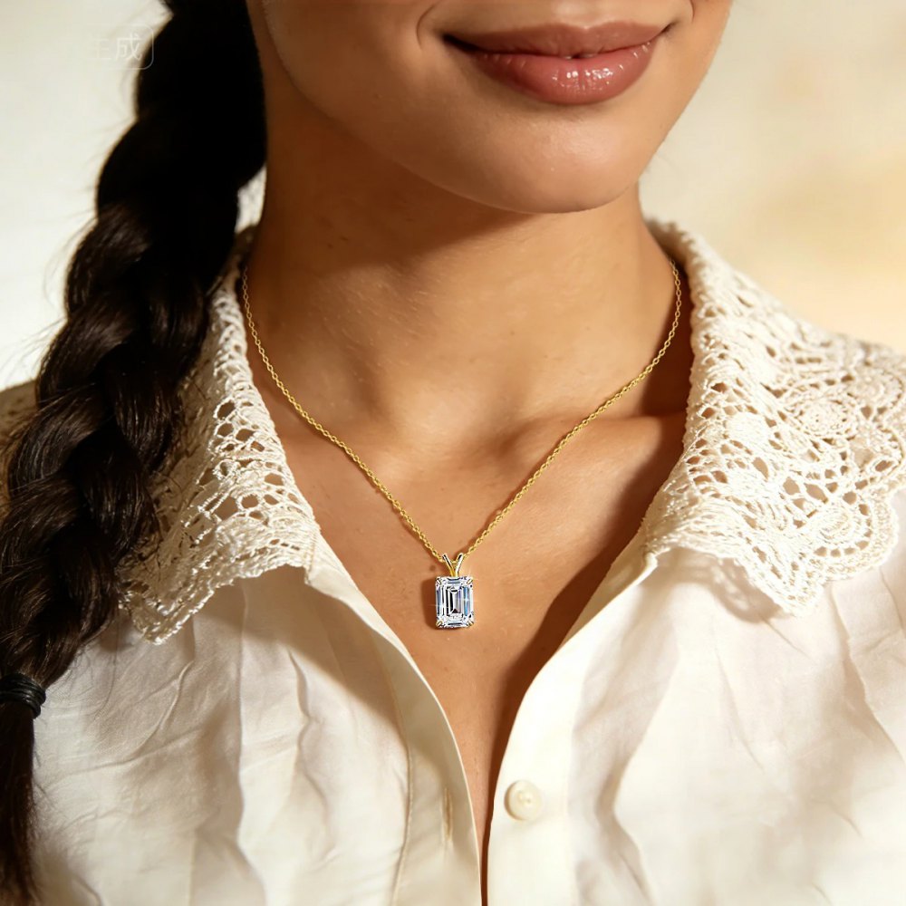 Multi-Colored Moissanite Necklace MB019 — view 4