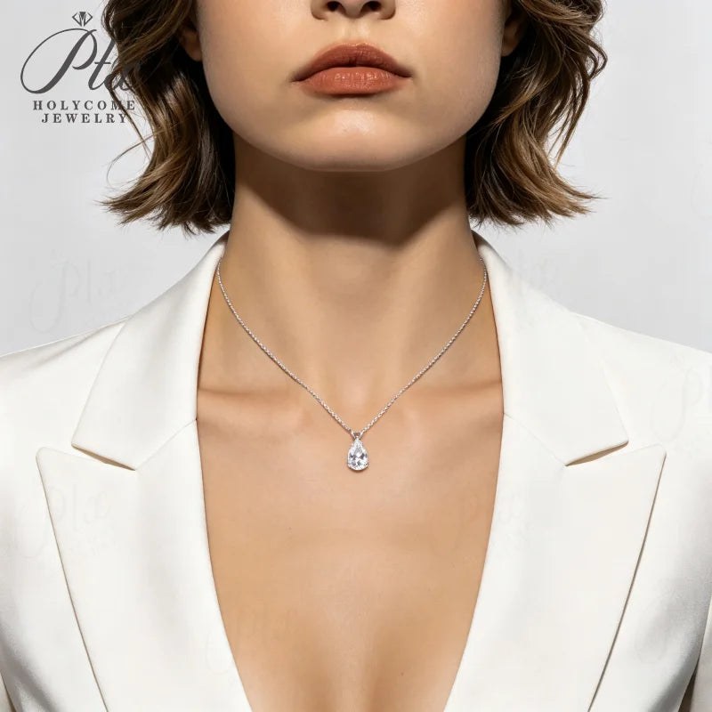 Pear Lab-Grown Diamond Necklace — view 4