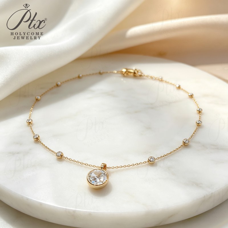 Radiant Lab-Grown Diamond Necklace, IGI Certified — view 2