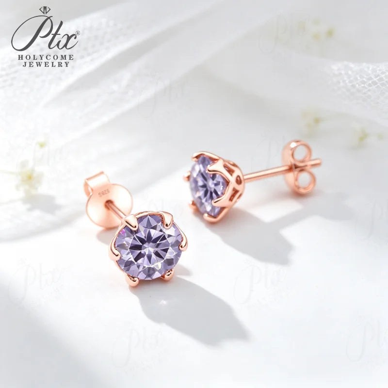 Round Moissanite Earrings - Design 4