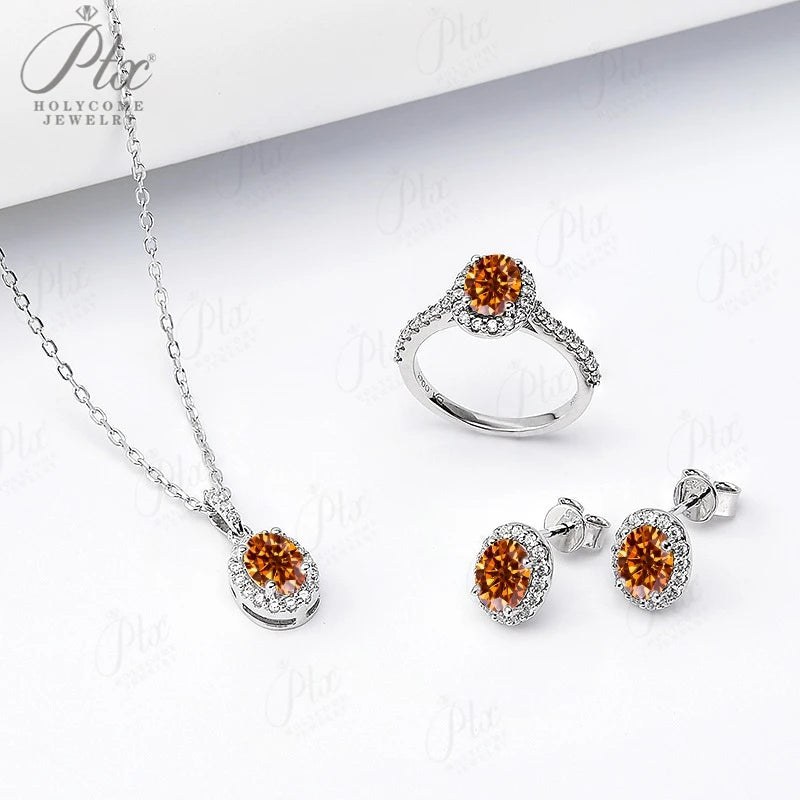 Round Moissanite Earrings in 925 Silver