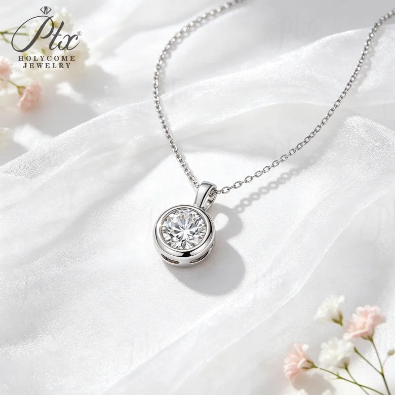 Round Moissanite Necklace — view 2
