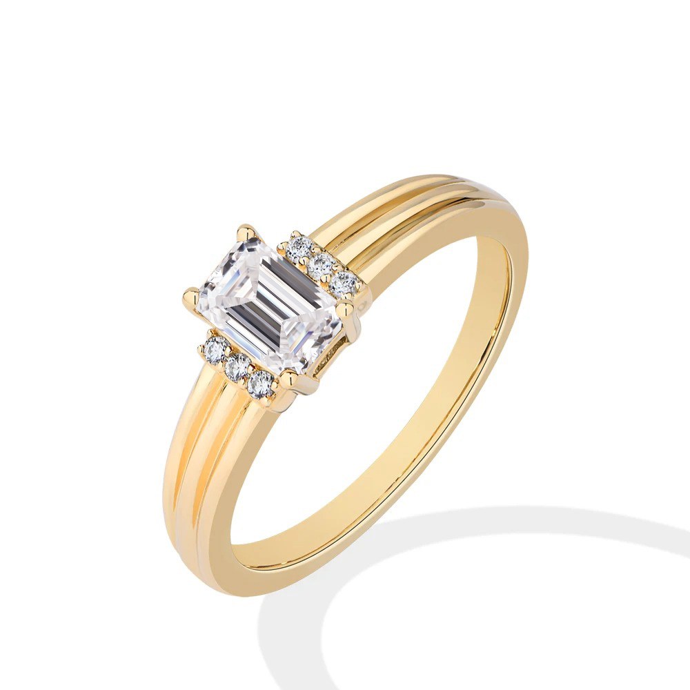 Round Moissanite Ring - Design 6 — view 3