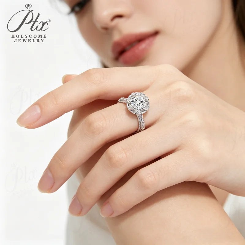 Round Moissanite Ring - Design 8 — view 3